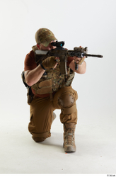 Whole Body Weapons-Rifle Man Pose with machine rifle White Army Athletic Bearded Studio photo references